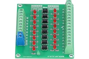 FAFEICY Isolator Module, 8 Channel Optical Isolation Module 24V to 5V Optocoupler PLC Converter Board for Isolation, Level Conversion