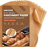 200 Pcs Parchment Paper Sheets, Unbleached Baking Parchment Sheets for Baking, 12x16 Inch Non-Stick Pre-cut Baking Paper Liners for Oven, Airfryer, Steam - Fit for Half Sheet Pans