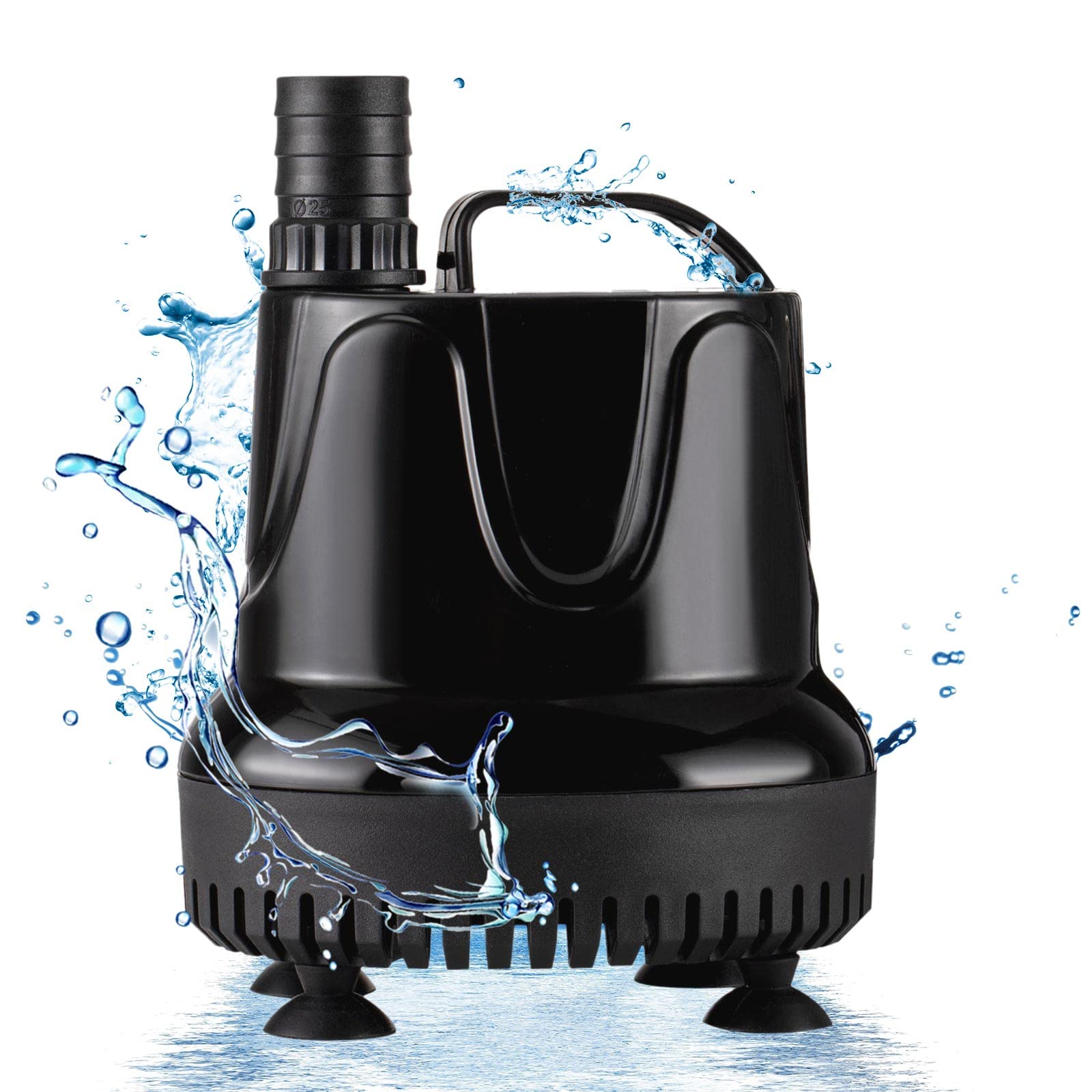 hygger Submersible Water Pump,4000L/H 90W Aquarium Water Pump,Ultra Quiet Fountain Water Change Aquarium Water Feature Pump Fish Tank Circulation Pump with 3 Nozzles,for Pond Pool Garden Fish Tank