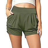 Conceited Women’s Shorts with Pockets - Ultra Soft Stretch - High Rise - Casual - Pleated