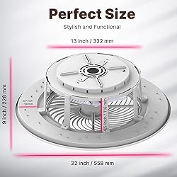 PrimeMall Bladeless Ceiling Fan with Light and