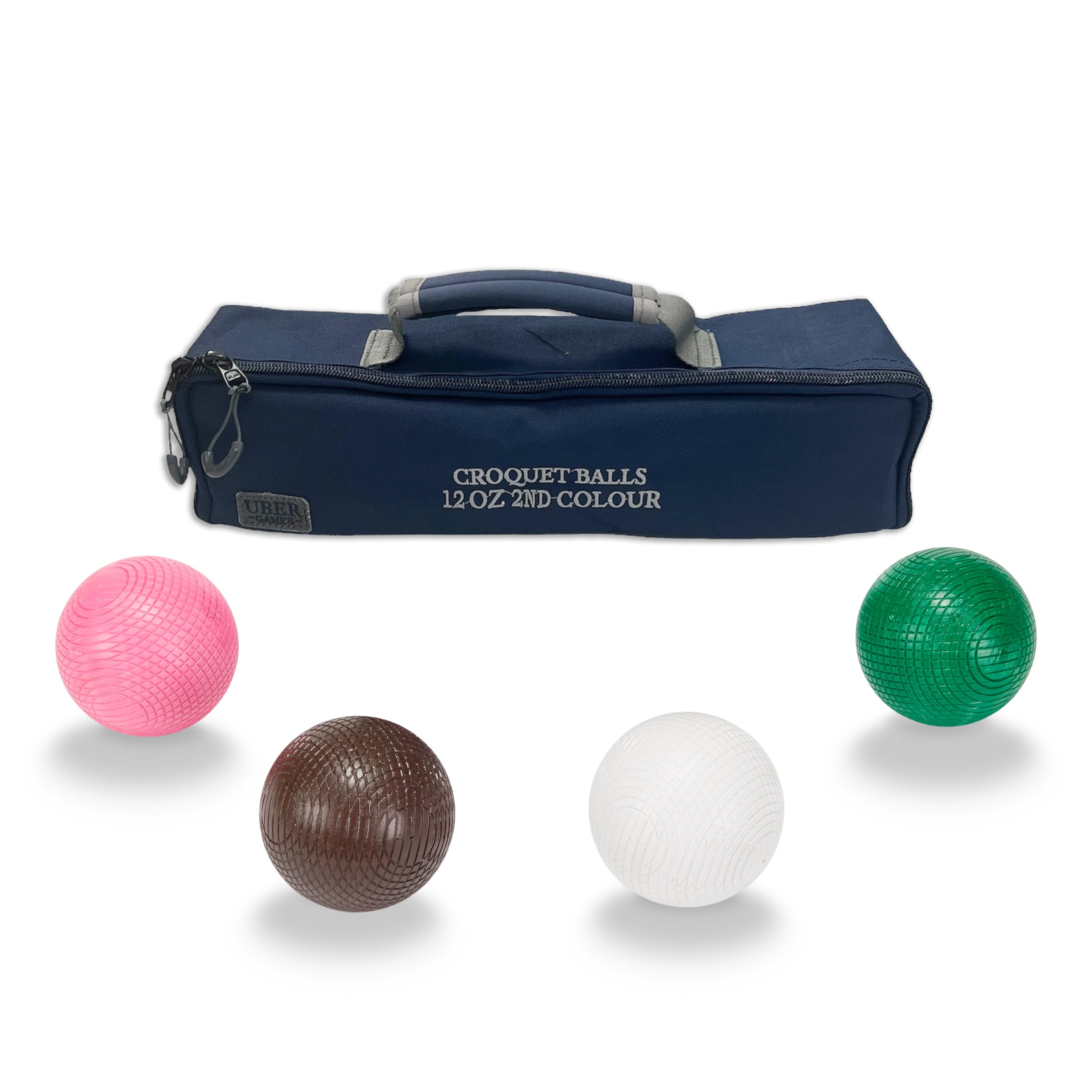 Uber Games Composite Croquet Balls - 12oz 2nd Colours - Pink, White, Green, Brown