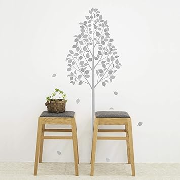 Amazon 転写 大判 ウォールステッカー インテリアツリー グレー おしゃれ 人気 木 植物 シール インテリア 日本製 ウォールステッカー オンライン通販