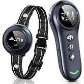 2-in-1 Dog Shock Collar &amp; Dog Bark Collar - Smart Anti Barking Dog Training Collar with 5 Adjustable Sensitivity &amp; 3300FT Remote for All Breeds IP67 Waterproof E-Collar