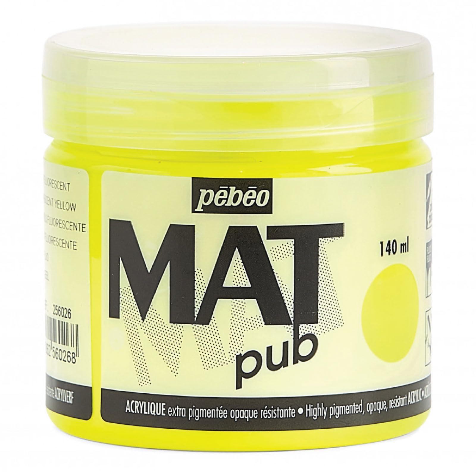 PEBEO Mat Pub, Fluorescent Yellow, 140ml