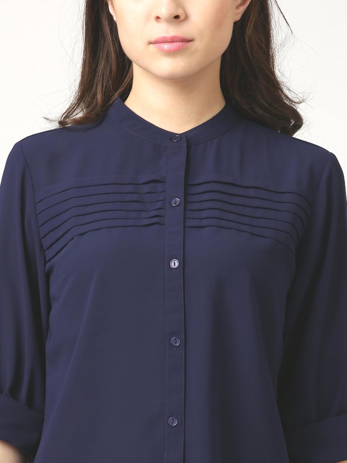 marie claire women's shirt (mc10056--l, blue, large)