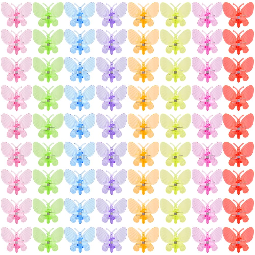 GORGECRAFT 80Pcs Butterfly Plant Clips Colorful Plastic Support Orchid Flower Vine Garden Plants Tomato Trellis Butterflies Clip for Supporting Stems Vines Stalks Climbing Plant Grow Uprigh