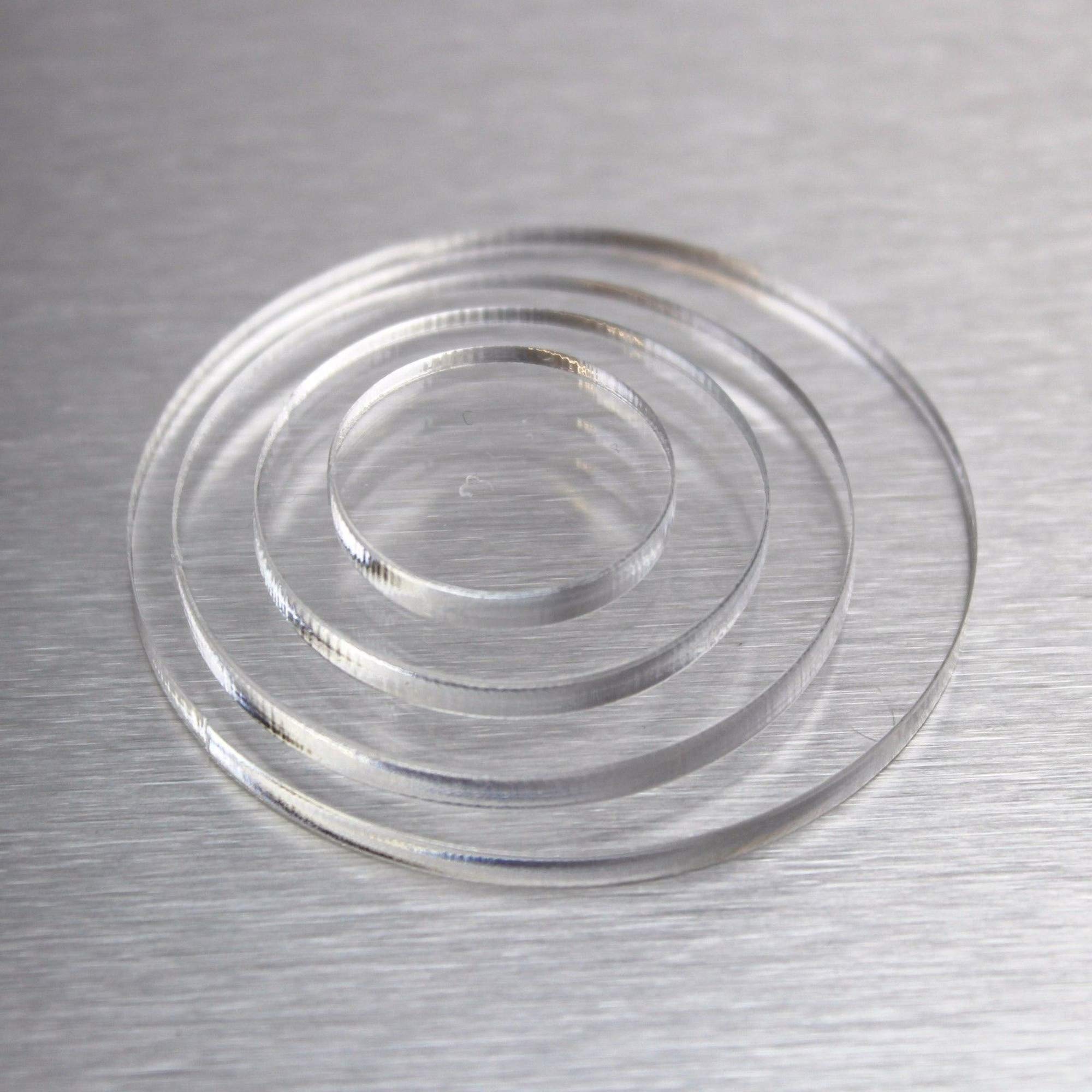 20PCS Acrylic Plexiglass Round Discs, Transparent Lucite Circle Sheet 1/8" Thick (Clear, 3")