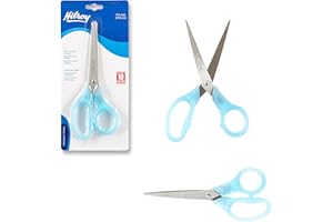 Hilroy Stainless Steel 7-Inch Scissors, Multipurpose Scissors, Blue Handles (H380014-A)