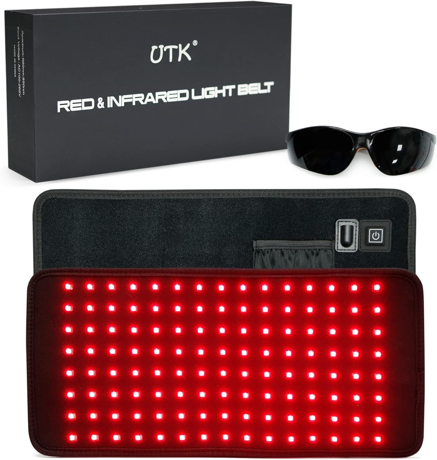 Photo 1 of UTK Red Light Therapy Pad for Body Pain Relief, LED 660?850nm Wearable Wrap Deep Therapy Belt with Timer Function Relieve Back Shoulder Pain