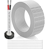 22 Gauge Wire 2 Conductor Electrical Wire 30FT, 22 AWG Flat 2 Wire Cable Tinned Copper/PVC Flexible/Stranded 22/2 Cord for Automotive, LED Lighting, 12V 24V Low Voltage Cable, Marine etc.