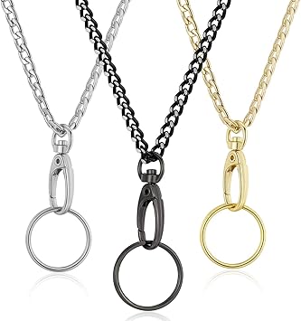 Amazon Com Fashion Lanyard Necklace Sturdy Id Necklace Lanyards For Women Women Fashion Key Lanyard Crimmy Aluminium Necklace Badge Holder Gold Silver Gun 3 Office Products