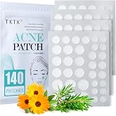 TKTK Pimple Patch Acne Patch, 4 Sizes 140 Patches Acne Absorbing Cover Patch, Hydrocolloid Invisible Acne Patches for Face Zi
