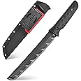 Gtkii GTK6 Fixed Blade Knife AUS-10 Steel Blade Full Tang Nylon Fiberglass Handle EDC Fixed Knifes for Outdoor Camping Adventure (black)