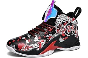 Huogra Boys Basketball Shoes Breathable Indoor Athletic Shoes Youth Outdoor Fashion Sneakers Comfortable Basketball Shoes for Girls