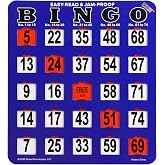 GSE Jumbo Easy-Read Shutter Slide Bingo Cards Bulk, 25-Pack Reusable Cards | Reusable Jam-Proof Bingo Game Cards with Fingertip Slide Windows for Adults Large Groups, Parties &amp; Family Game Nights