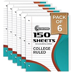 Rosmonde Loose Leaf Paper, 900 Sheets, 6