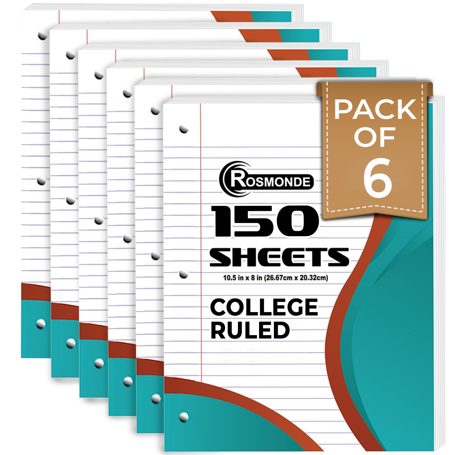 Rosmonde Loose Leaf Paper, 900 Sheets, 6