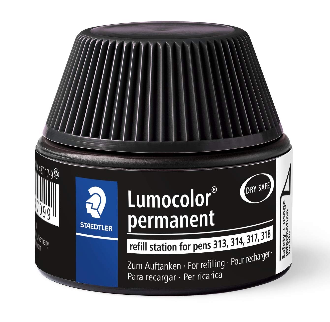 STAEDTLER 487 17-9 Lumocolor Refill Station for Lumocolor Permanent 313/314/317/318 - Black Ink (1 x 15ml Refill Station)