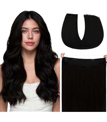 Amazon.com : XDhair Wire Hair Extensions, 18 inch 85g Jet  display picture 1