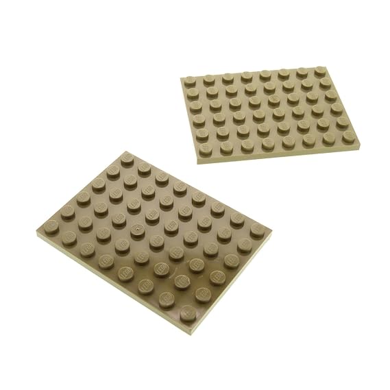 Bausteine gebraucht 2 x Lego System Bau Platte dunkel beige Tan 6x8 für Set 41122 41068 41119 41135 5988 5978 4251796 3036