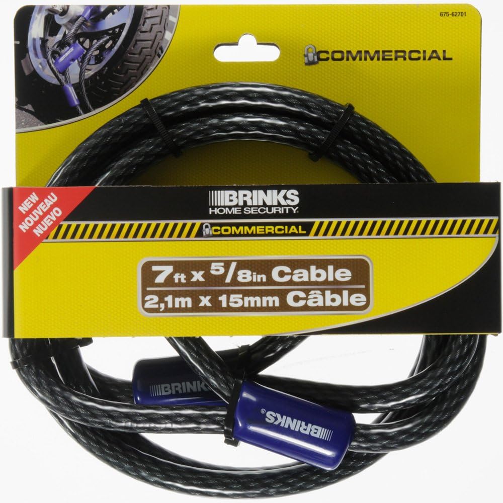 Brinks 675-62701 Commercial 5/8" X 7' Braided Cable, Loop Ended : Home Improvement