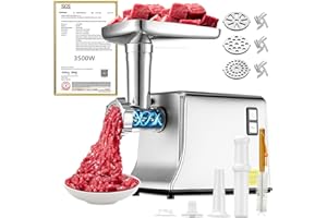 5.0 Upgrade Electric Meat Grinder【NO.1 Germany 3500W Super Motor】【SGS Certified SUS304 Blade & Plate】 3-Second Fast Meat Grin