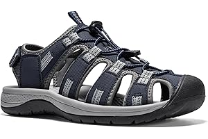 i78 Mens Athletic Hiking Sandals Closed Toe Outdoor Sport Sandals for Trail Beach Walking Waterproof Lightweight Casual