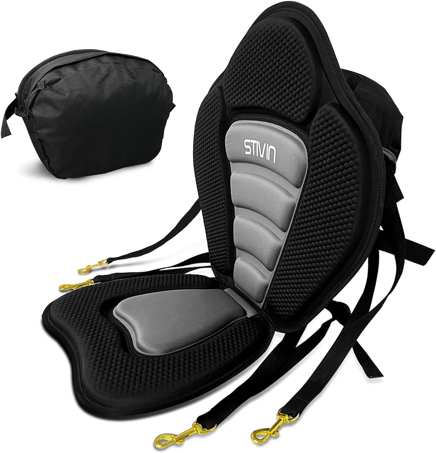 18 Latest Stivin Kayak Seat Deluxe Padded Non Slip Eva Boat Seat Back Support For Sit On Top With Detachable Storage Bag Adjustable Straps Universal Canoe Seat For Kayaking Fishing Rafting