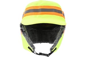 Gogogmee High Visibility Reflective Hat Winter Trapper Warm Workwear Windproof Fleece Lined Cold Hunting Hat for Bike Cycling