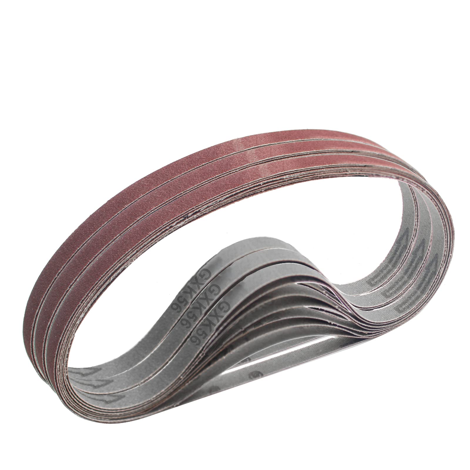 FEIHU Sanding Belts 9x533 mm,5 Different Grits,6 x 40/80/120/180/320 Grits Sanding Belt Set, for Compressed air Belt Sander Polishing Metal,Wood (30 Pieces)