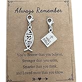 AMOBESTER Jesus Fish Clip on Charms Vintage Religious Lobster Clasp Charms for Zipper Pull Necklace Bracelet Pendant