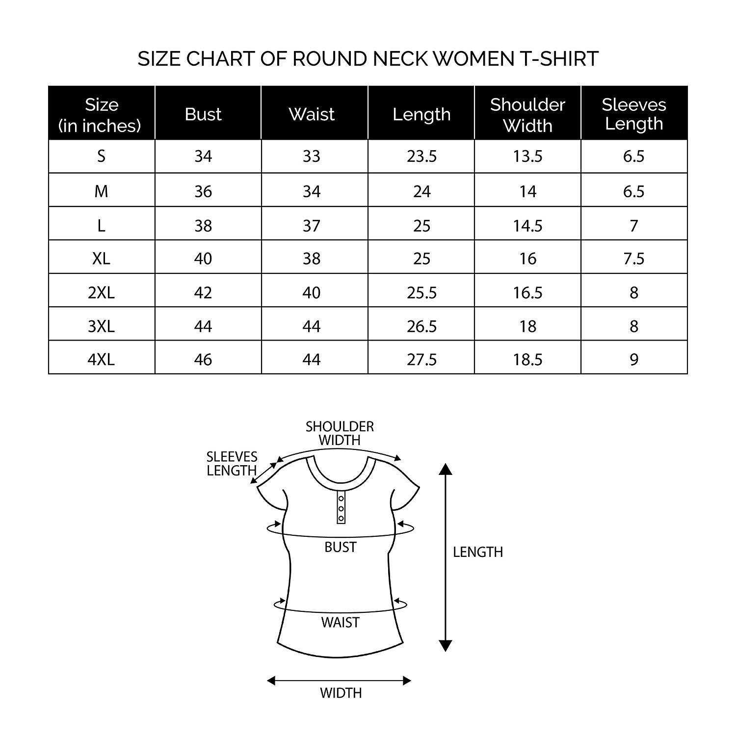 chkokko half sleeves round neck tshirts for women
