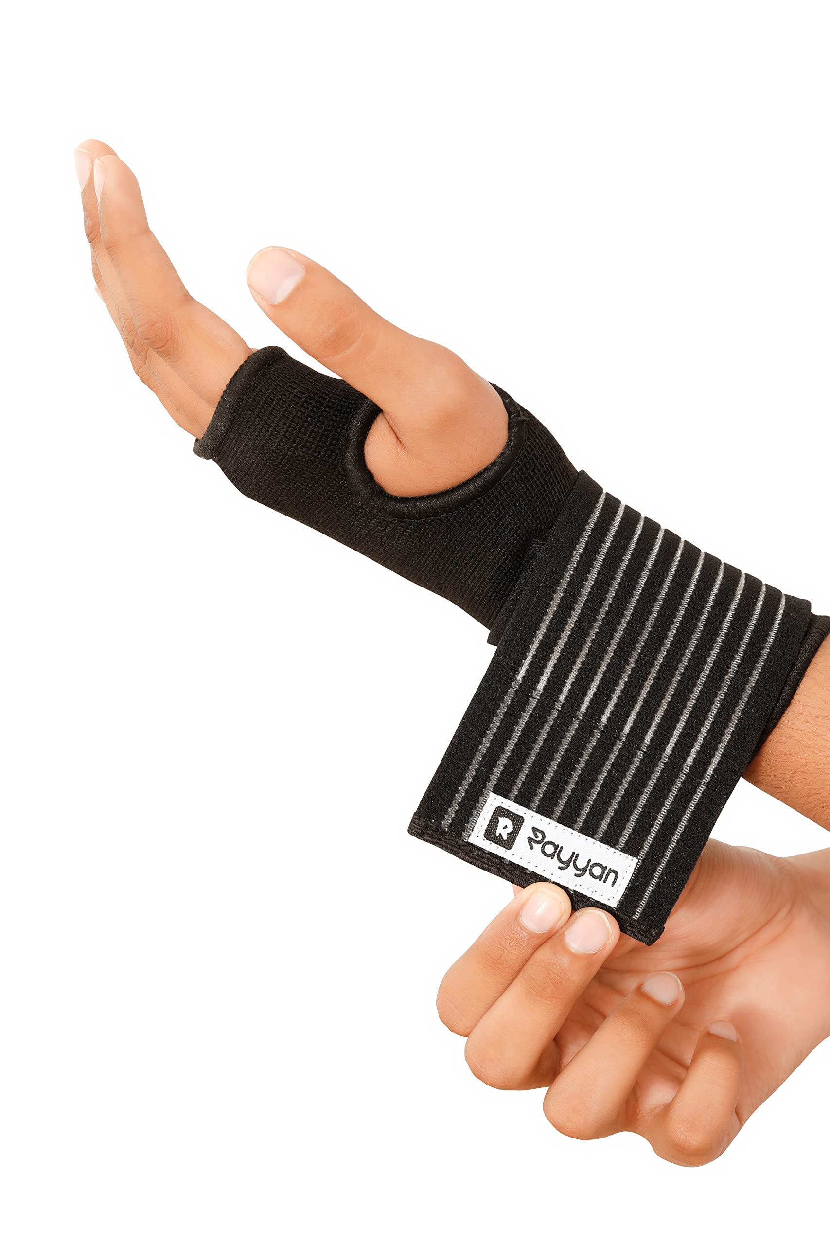 Rayyan Wrist and Palm Support Sleeves Brace for Men & Women-Tendonitis Arthritis Pain Relief, Injury Recovery, Suitable for Sports Protection - Fits Left or Right Hand (2, S)