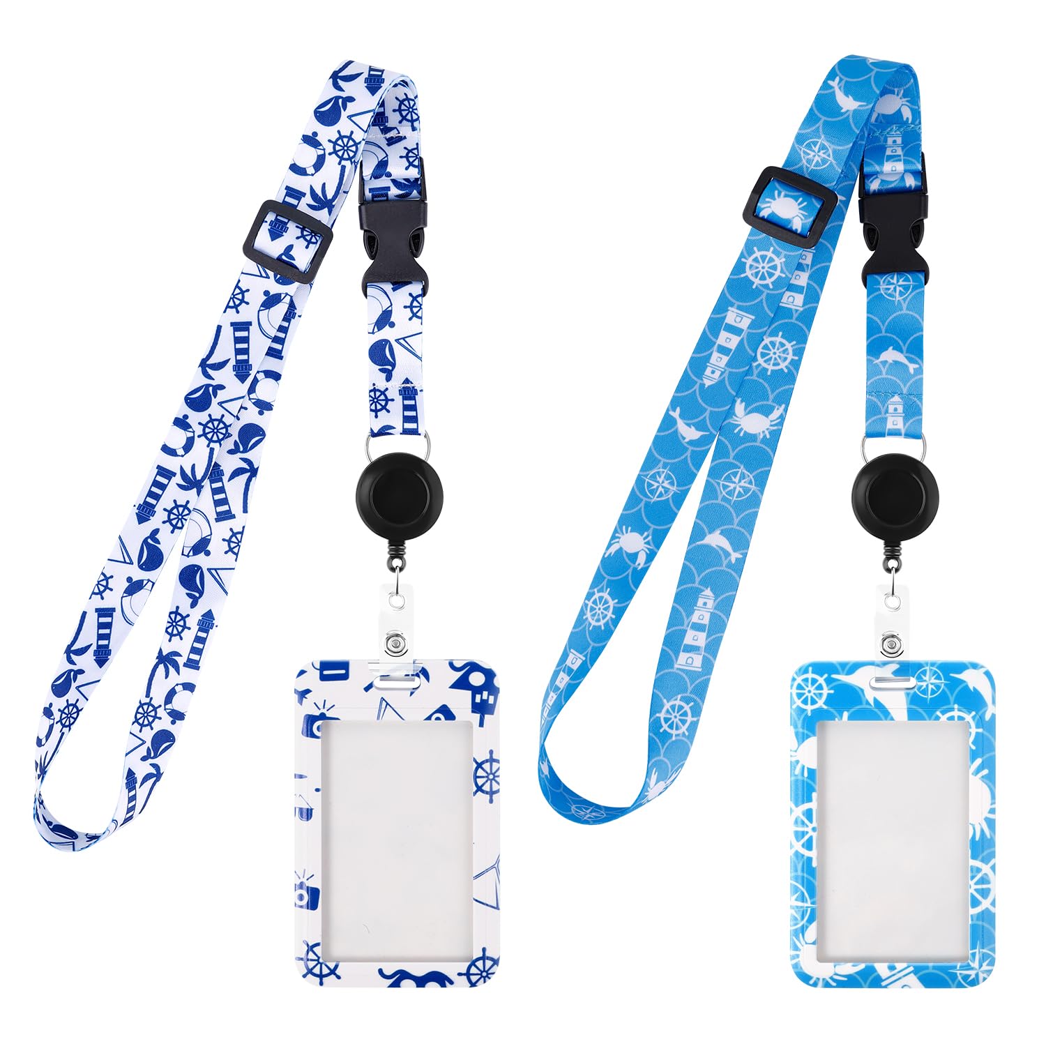 2pcs Cruise Lanyards for Ship Cards, Retractable Waterproof Cruise Lanyard with ID Holder Cruise Lanyard Set for Cruise Essentials Must Have Accessories