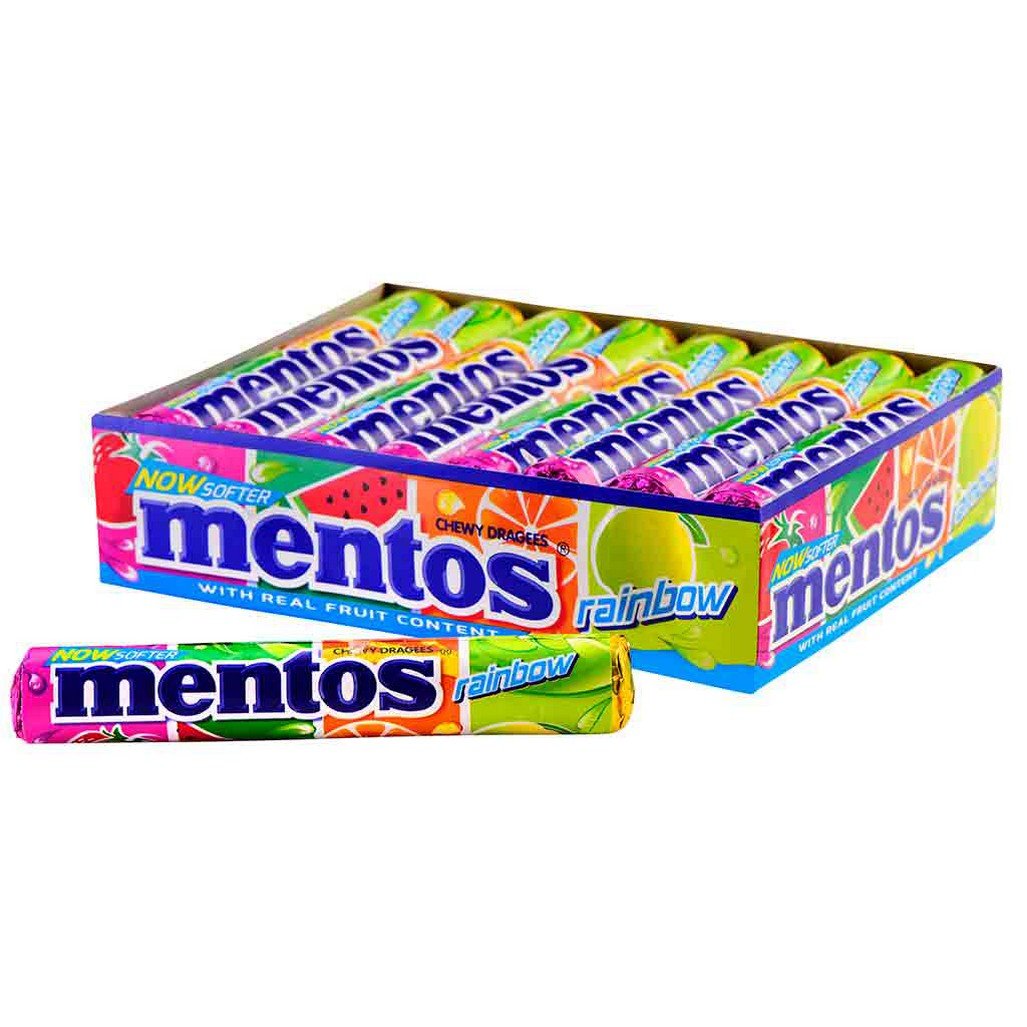 Mentos, Rainbow Assorted Flavour, Chewy Candy Stick Pack, 655.2 g Pack