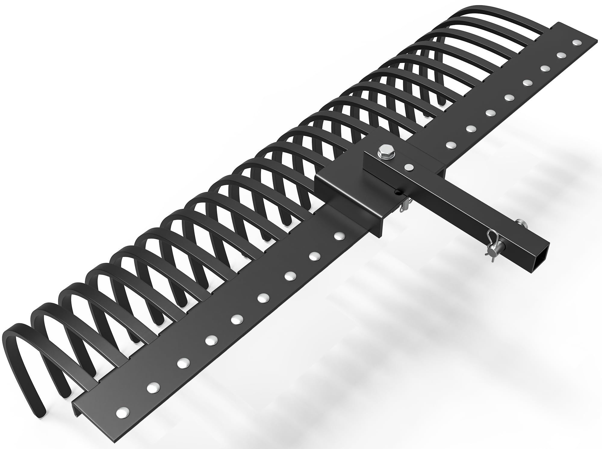 Photo 1 of YINTATECH 60in Tractor Rake with 2" Receiver for ATV, Tow Behind Pine Straw Rake,21 Spring Steel Tines.