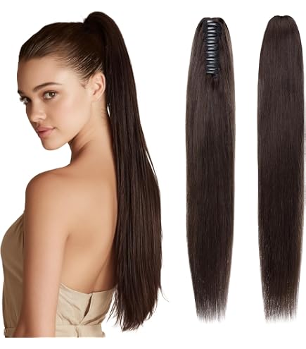 Amazon.com : SEGOHAIR Human Hair Ponytail Extension with  display picture 2