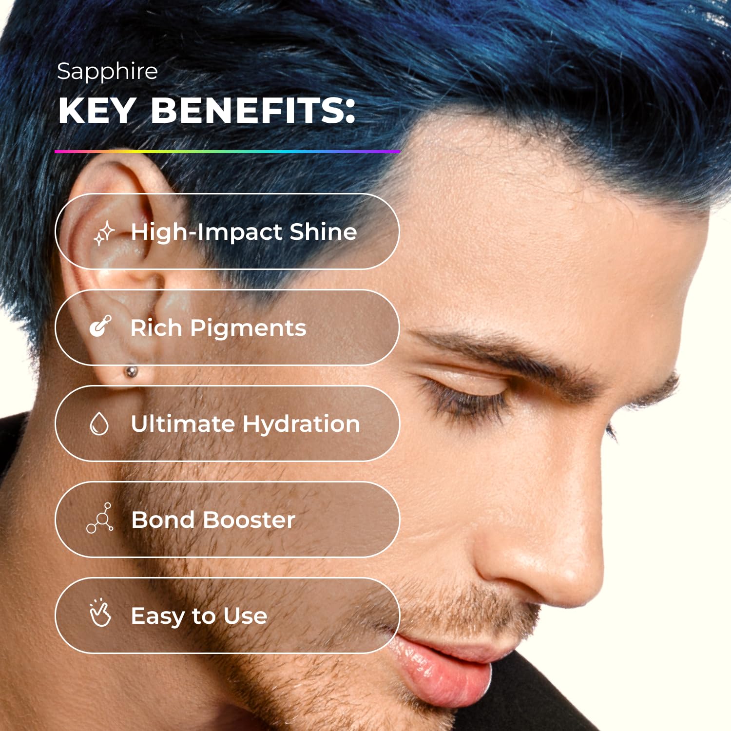 XMONDO Color Sapphire Depositing Mask & Semi-Permanent Blue Hair Dye | Infused with Bond Booster Technology & Hyaluronic Acid for Nourishment, Revitalization & Repair, Vegan Formula, 8 Fl Oz 1-Pack