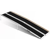 8FT Wheelchair Ramp with Support Legs, Portable Ramps for Home Steps | 800lbs Load-Bearing, Non-Slip, Aluminum, Foldable, Tool-Free Assembly, Easy to store and carry, for Scooters, Stairs, Entry