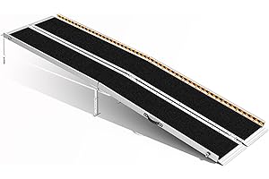 TaiH Leo Wheelchair Ramp 8 Feet, Portable Ramps for Wheelchairs for Home, 800LBS Capacity Folding Non-Slip Aluminum Handicap Ramp, Wheel Chair Ramp for Home Steps, Stairs, Doorways, Car, Curbs