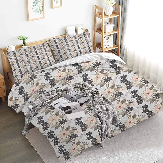 Duvet Cover Set with Zipper Closure(1 Duvet Cover + 2 Pillow Shams