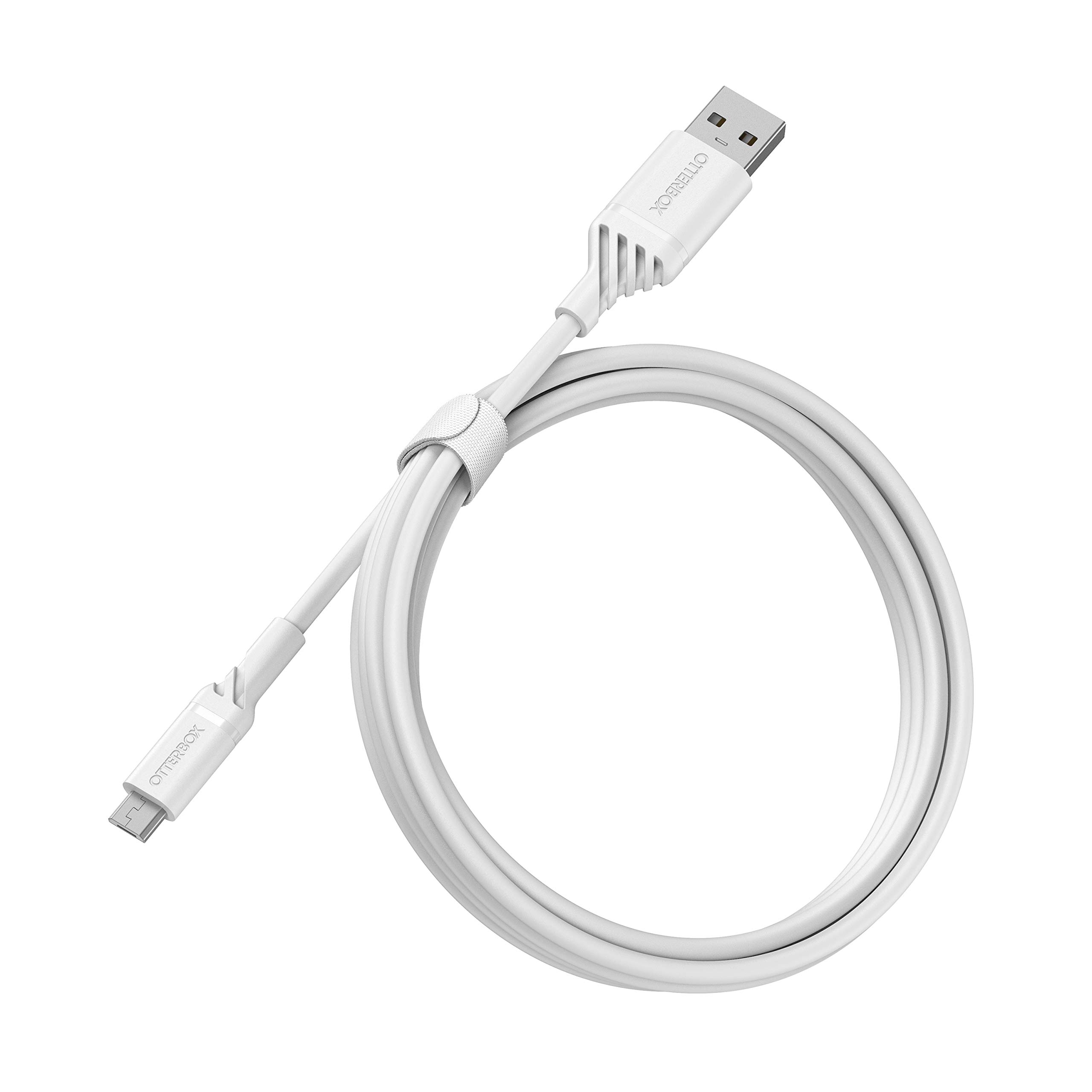 OtterBox Reinforced USB-A to Micro USB Cable, Charging Cable for Smartphone and Tablet, Ultra-Rugged, Bend and Flex Tested, 1M, White