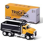 AIUAZA 1/50 Ratio die-Casting Engineering Construction Vehicle, Dump Truck, Excavator, Mixer, Alloy Collection Model car, Boy's Door Opening Pull Back car Toy (Dump Truck)