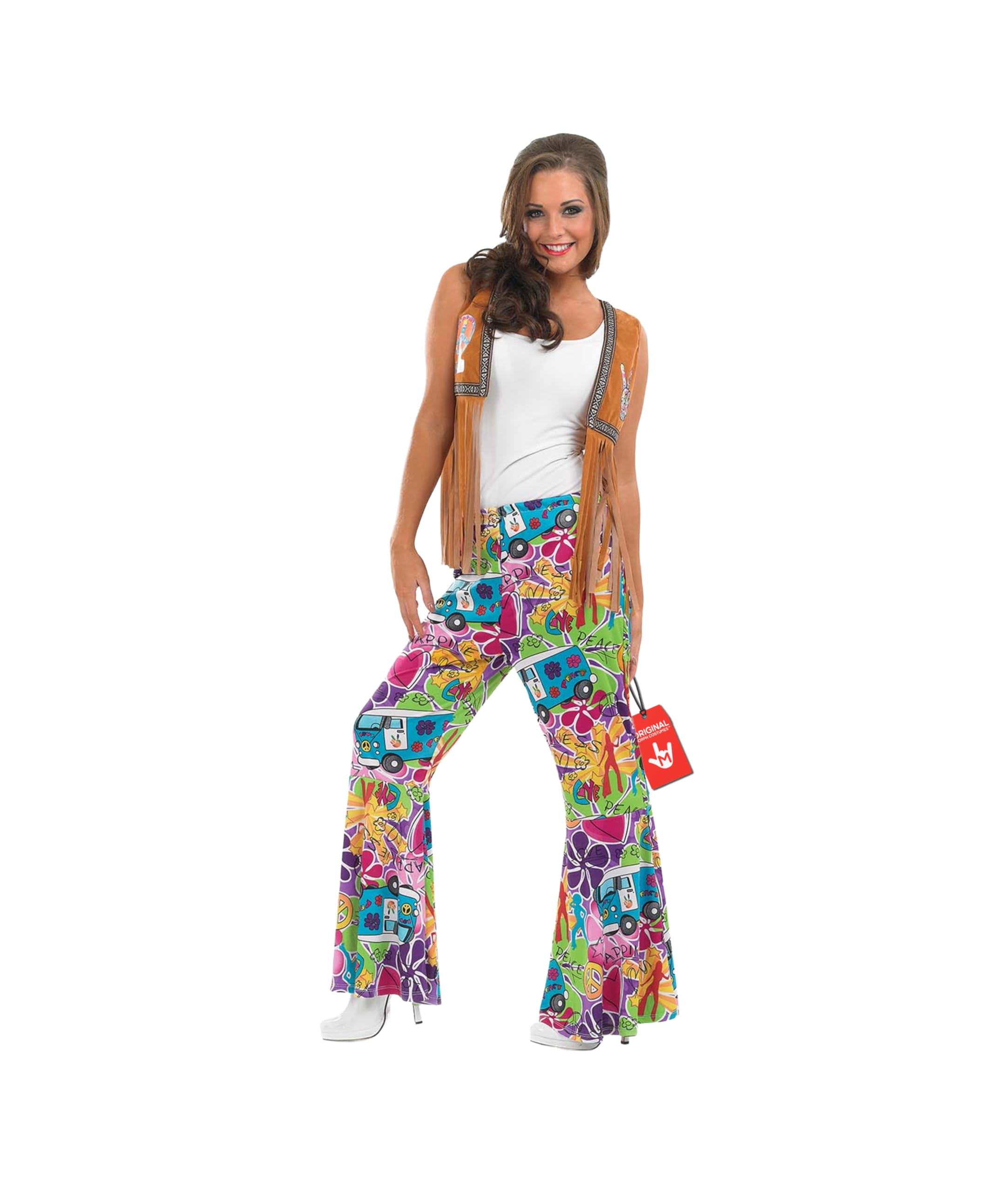 Fun Shack 70s Flares Women Fancy Dress, 60s Hippy Costume, Retro Party Outfit for Women, Vintage Costume Accessory, Medium โ image 1