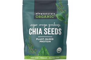 Organic Chia Seeds - Plant-Based Omegas 3 and Vegan Protein, Perfect for Smoothies, Salads and Chia Puddings, Certified Non-G