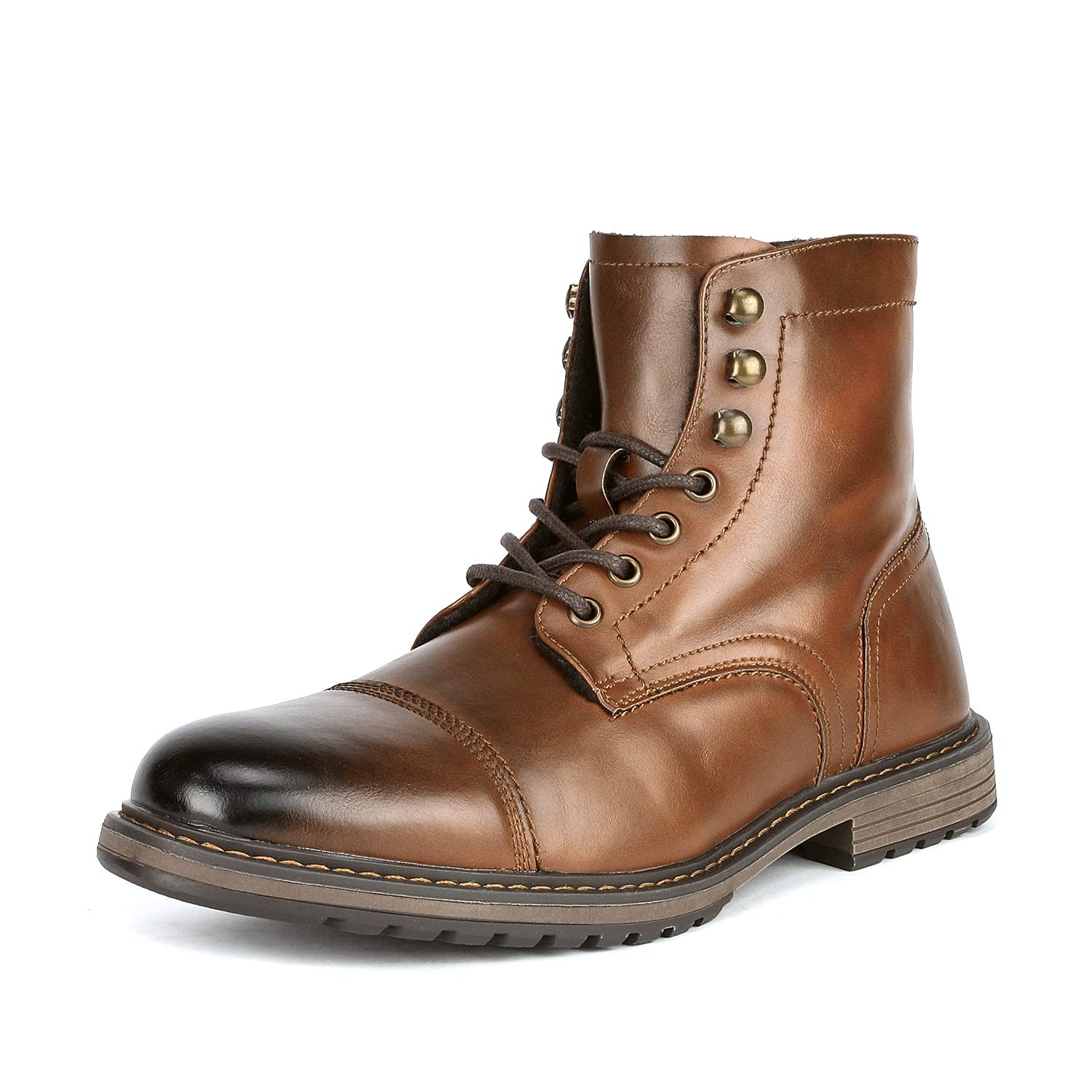 bruno marc men's cap toe combat dress casual chukka boots BRUNO MARC Men s Synthetic Leather Chukka Dress Boots