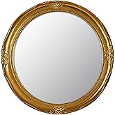 Funerom Vintage Decorative Wall Mirror Hanging Mirror Round (Gold, 12.2 inch)