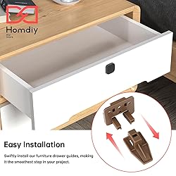 homdiy 4 Pack Plastic Drawer Slides Track Guide and