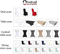 Obstal 6 Pack Stretch Spandex Table Covers for 6